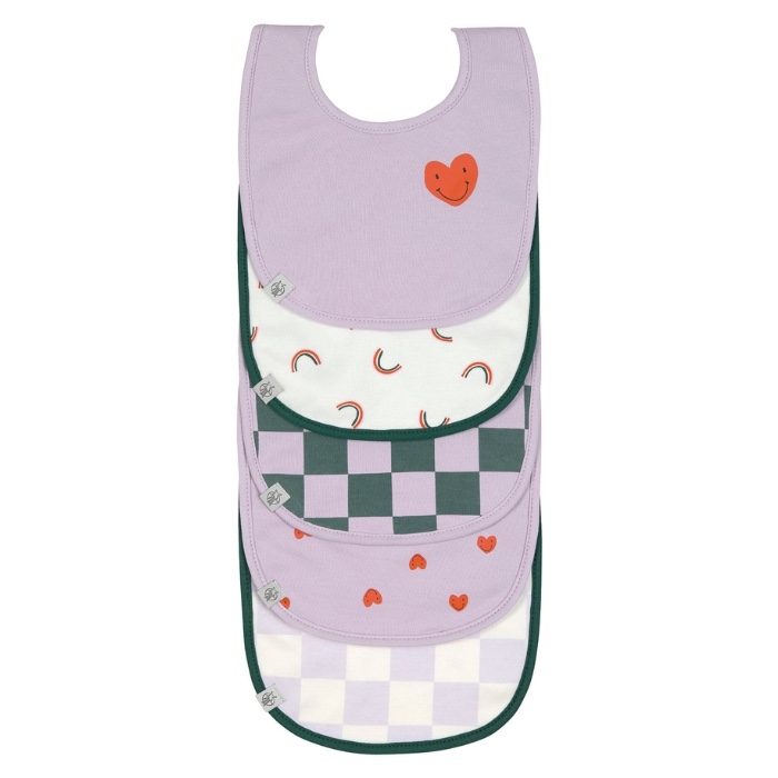 LASSIG Set de 5 bavoirs coeur 0570
